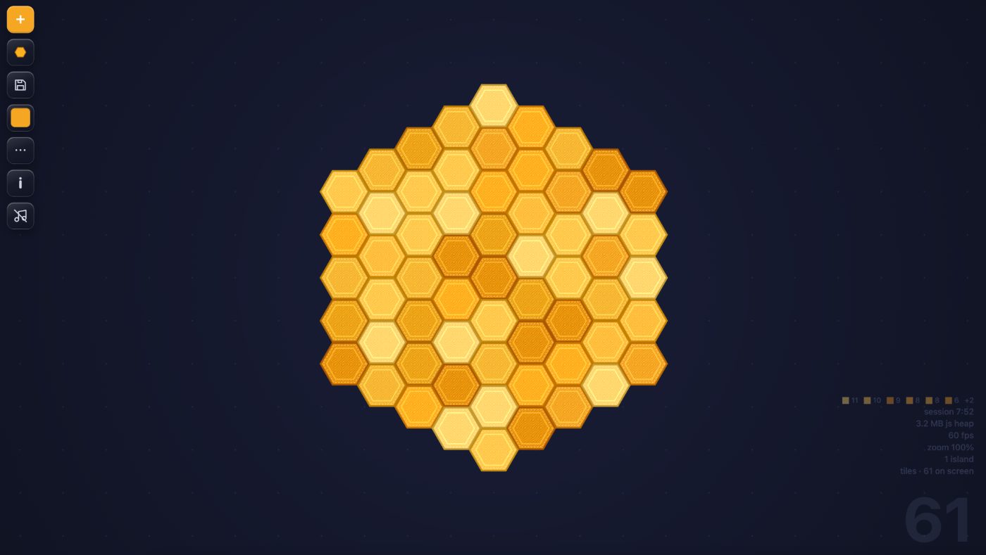 A hexagon puzzle in progress