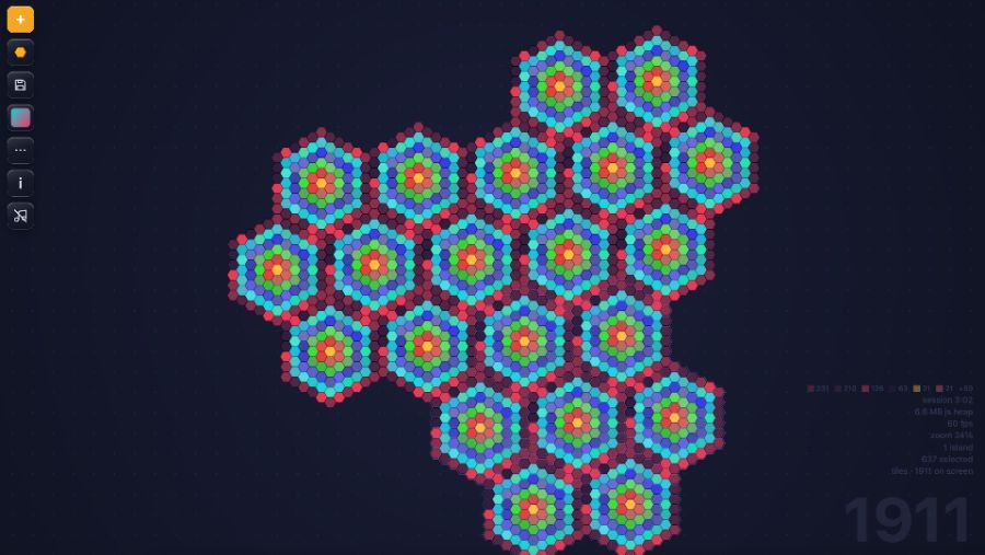 Repeating hexagon rosettes
